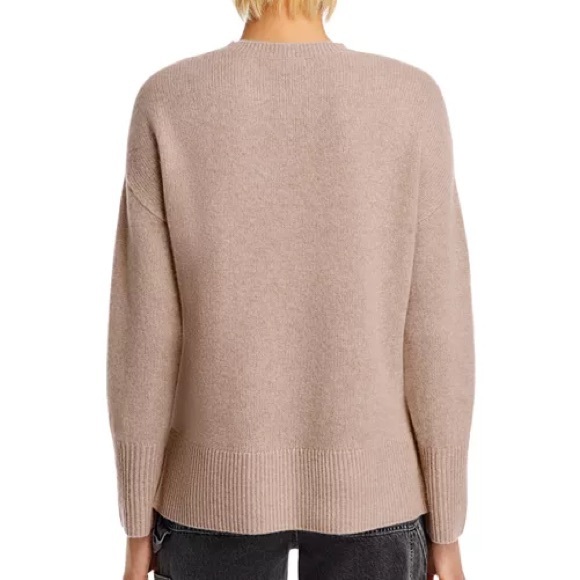 NWOT Aqua cashmere Drop Shoulder High Low Crewneck Sweater - Picture 2 of 6